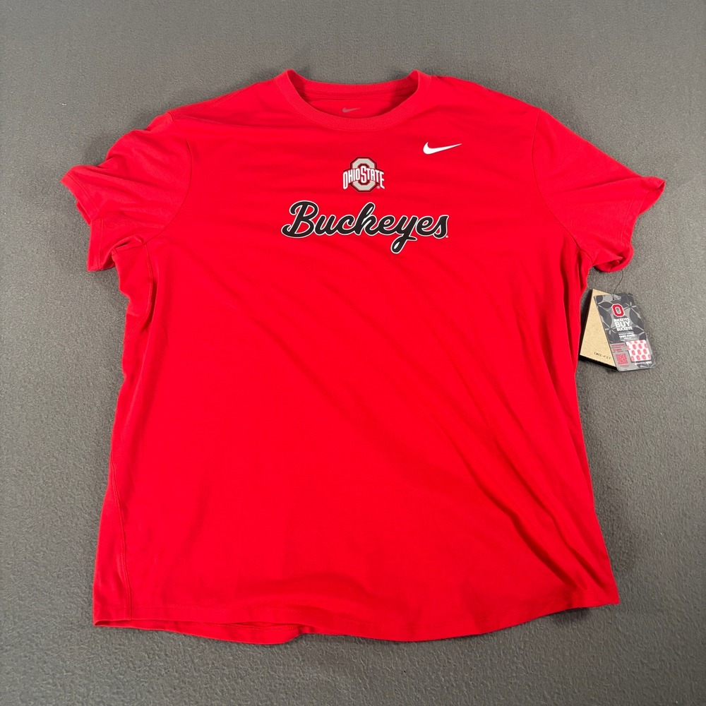 Nike Ohio State Buckeyes Shirt Womens Size L Red Dri-FIT Active 0347-65N-OH-DF2